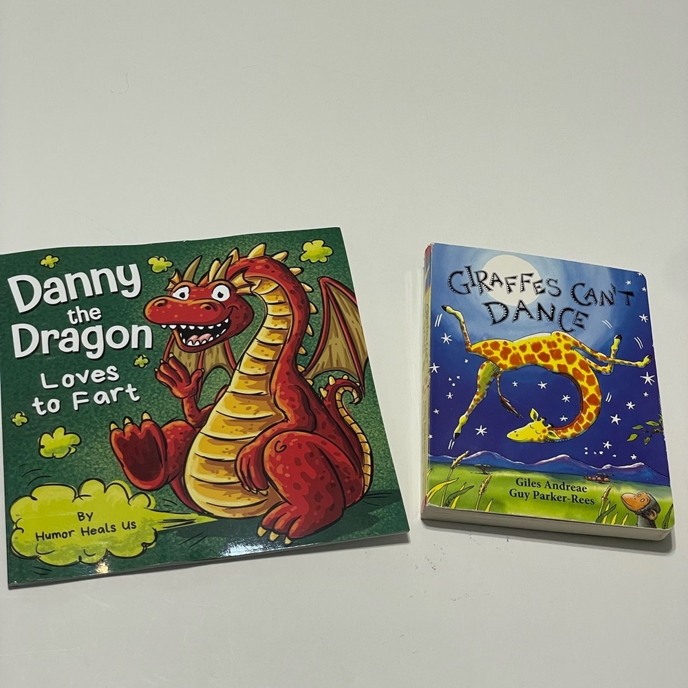 Lot of 2 Children Story Books, Giraffes Can’t Dance/ Danny The Dragon Loves To..